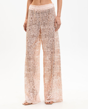 Ermanno Scervino Pink crystal lace pants D482P703CTUEO