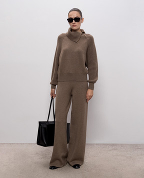 Agnona Brown cashmere, wool and silk pants K7120202G120Q