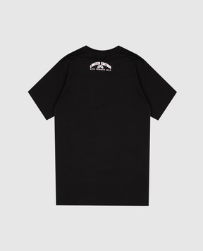 Sprayground Children's black T-shirt with logo print SPY1485BLK