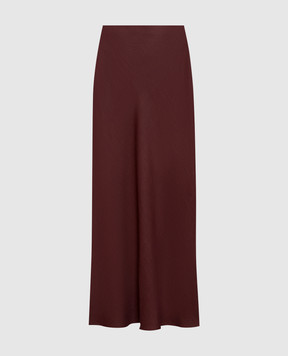 Brunello Cucinelli Burgundy skirt with linen MH126G3396