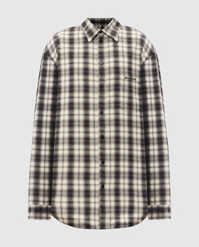 Balenciaga Ivory checked shirt A001ZSTUM33