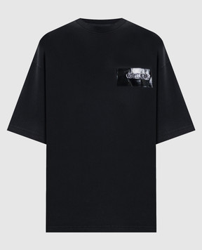 Vetements Black t-shirt with logo print ME76TR148Bm