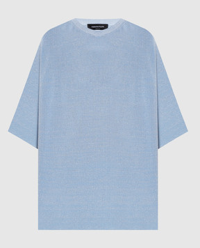 Fabiana Filippi Blue T-shirt with lurex MAD276F485M220