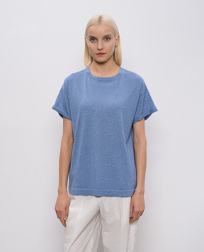 Brunello Cucinelli Blue cashmere and silk T-shirt M41810000
