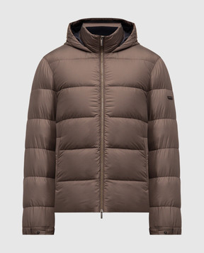 Peserico Brown down jacket with logo R522450027C