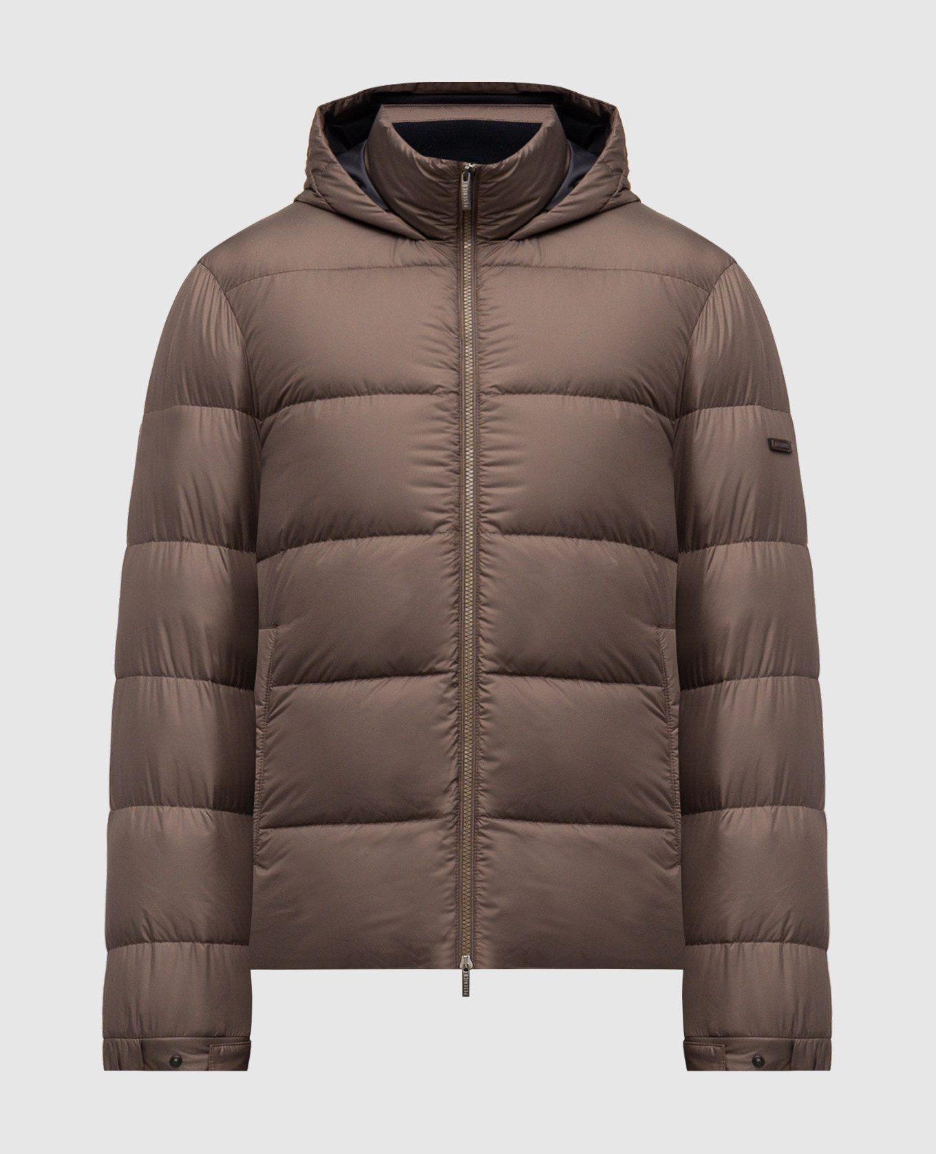 

Brown down jacket with logo Peserico
