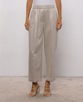 Peserico Beige pants with lurex A0403607007
