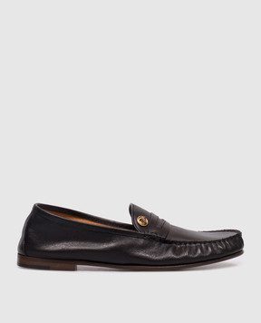 Versace Black leather loafers Guanto 10234311A17346