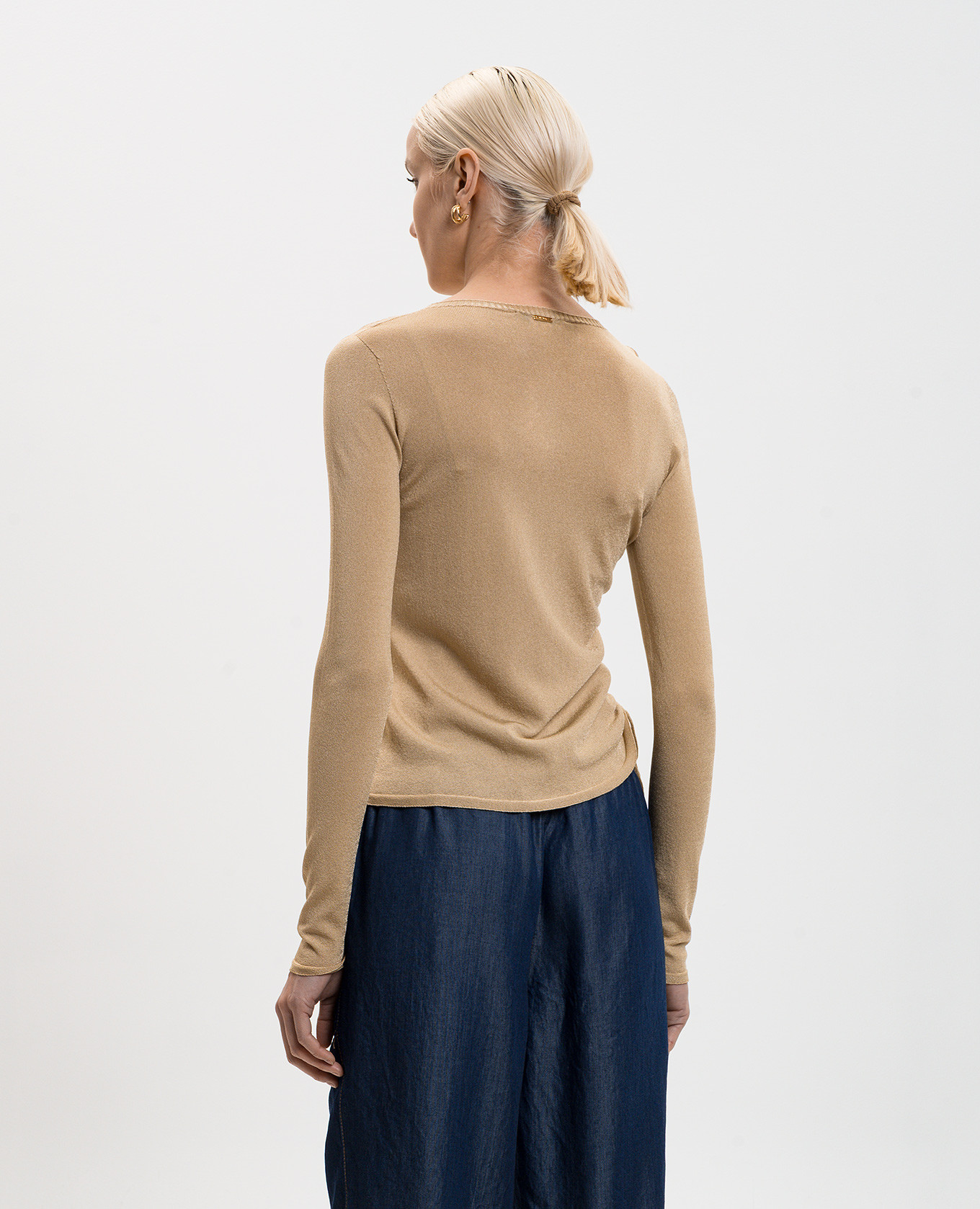 

Beige top with drape Twinset