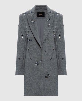 Twinset Gray coat with wool 262AP2150