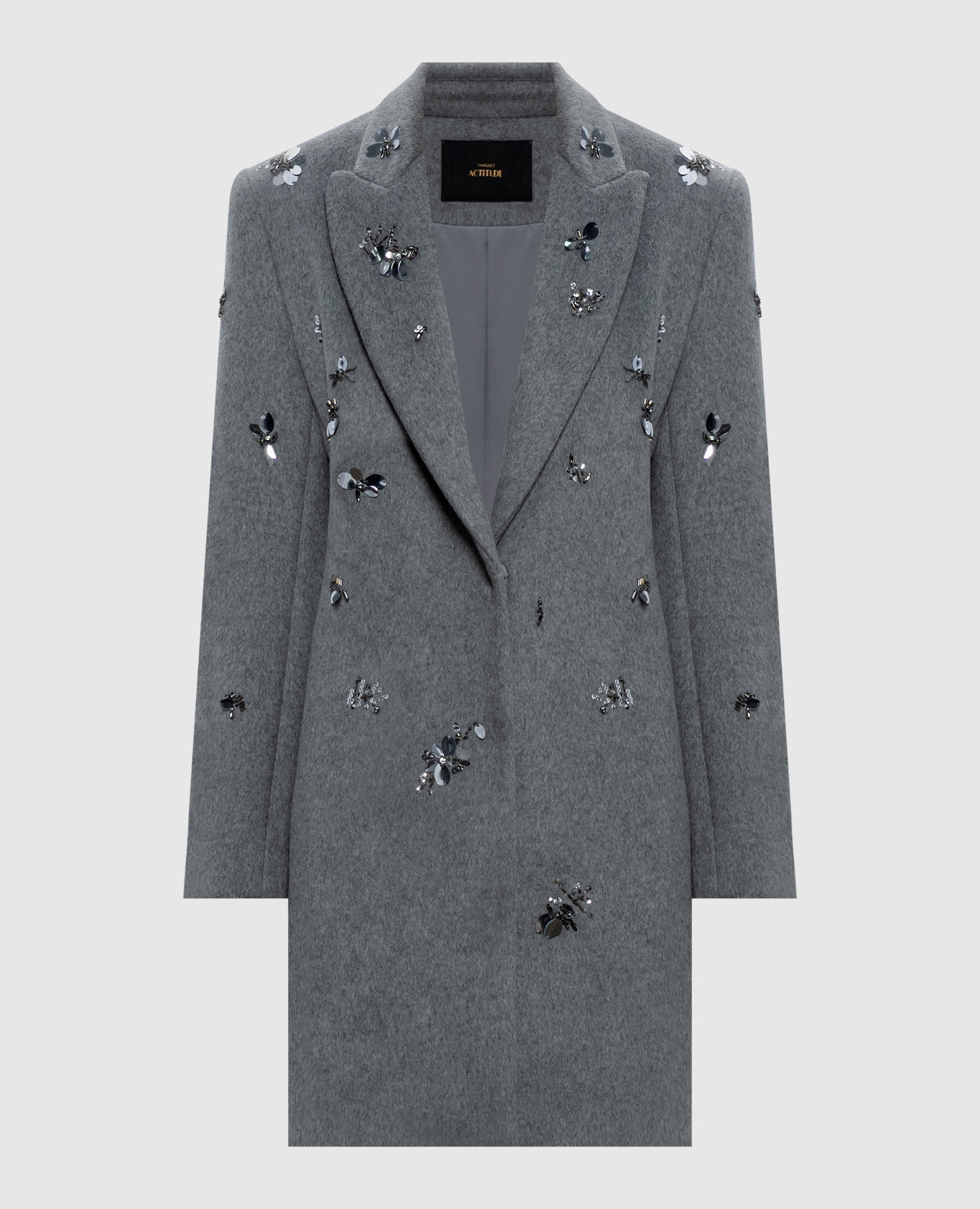 Gray coat with wool Twinset