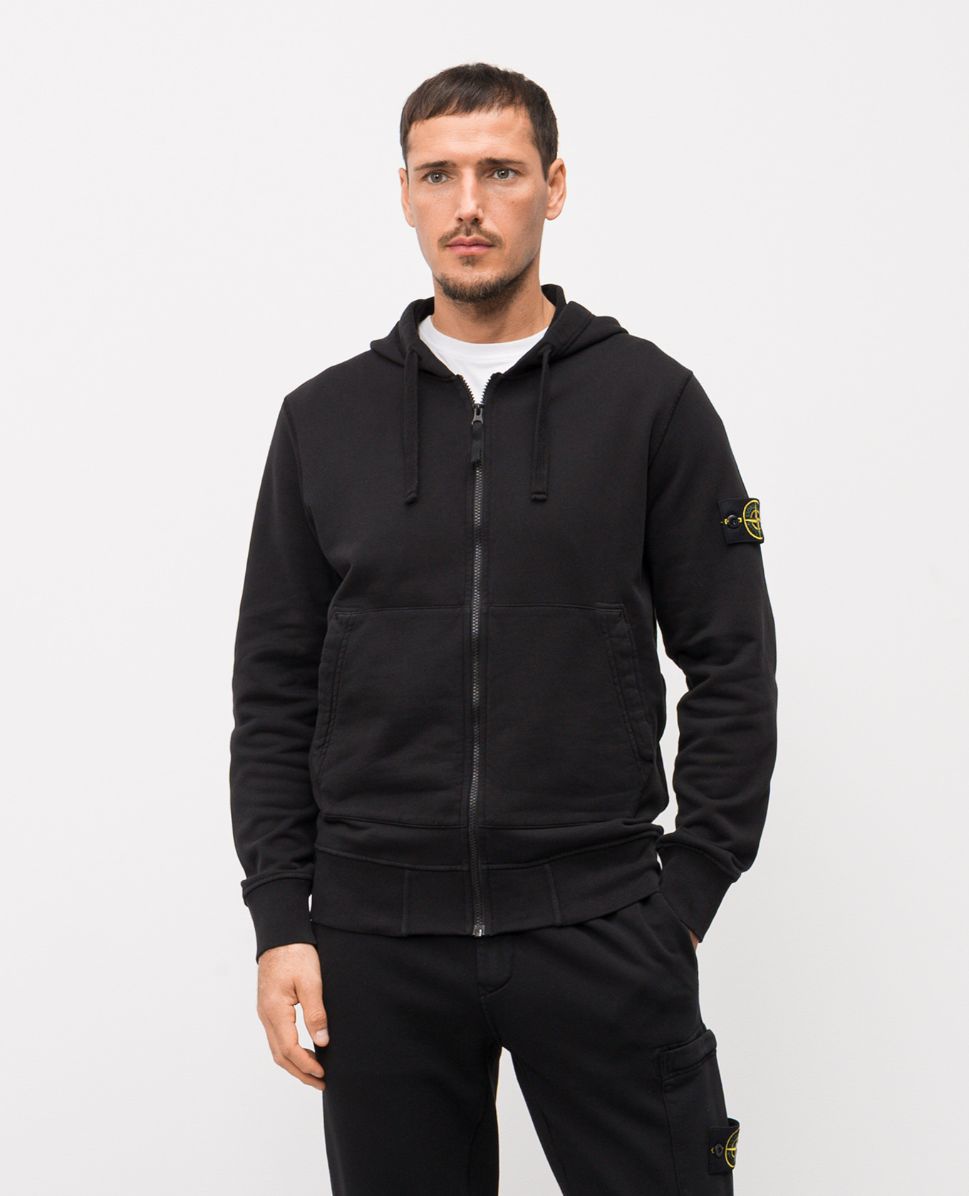 

Black sports jacket with logo Stone Island