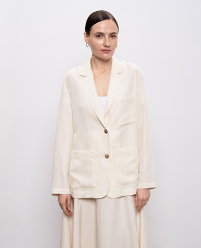 Woolrich Ivory jacket with linen CFWWBL2000FRUT3043