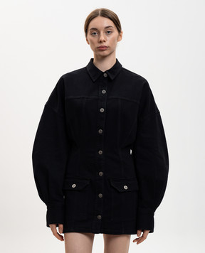 The Attico Black denim shirt dress 260WCA00482DDS002AA