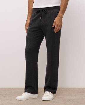 Dolce&Gabbana Grey sweatpants with logo patch GP0M5TG7Q2O