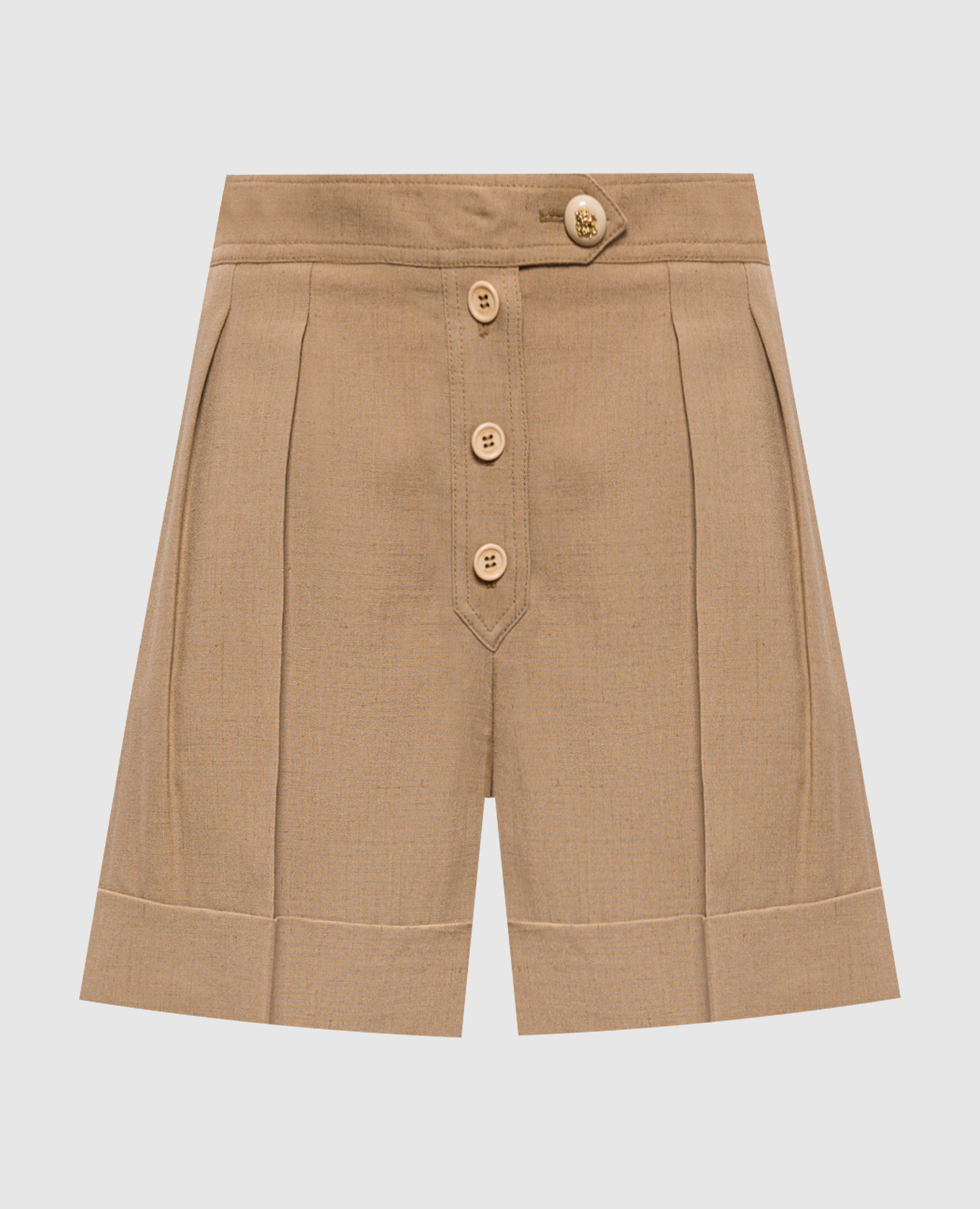 Brown linen shorts