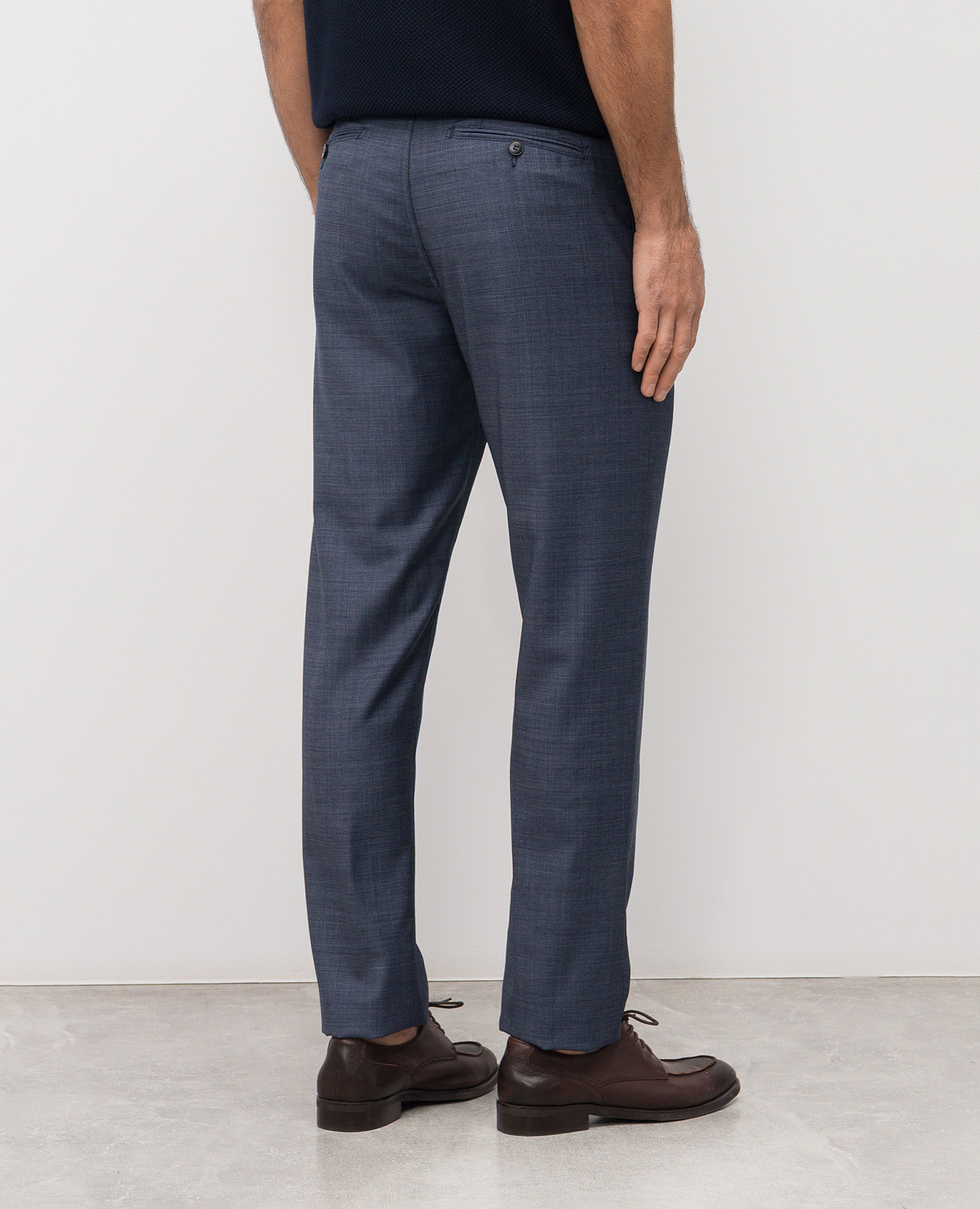 Blue wool pants Canali 4
