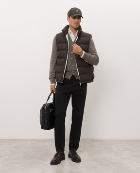Brunello Cucinelli Khaki cashmere cardigan M22203806
