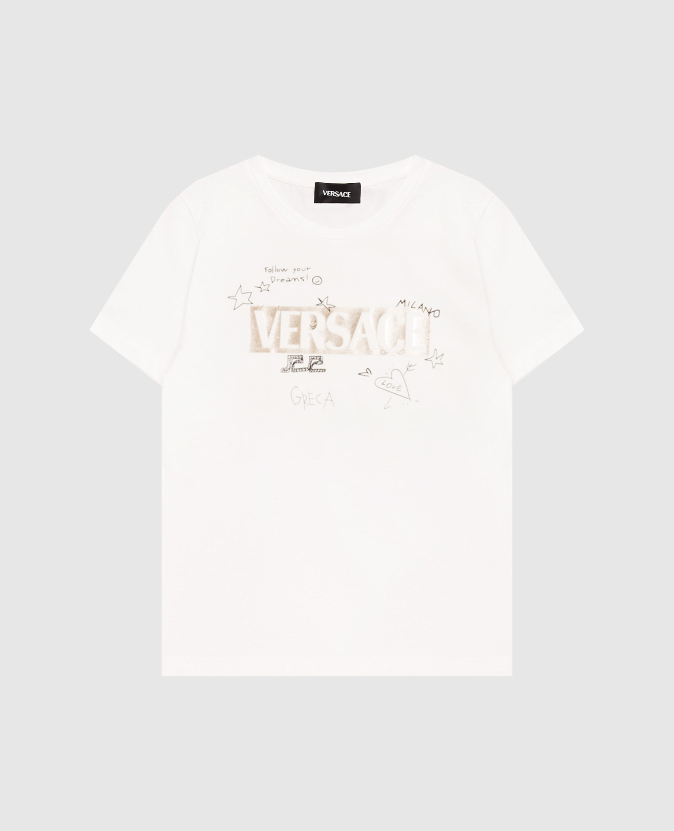 

Children's white T-shirt with logo Versace