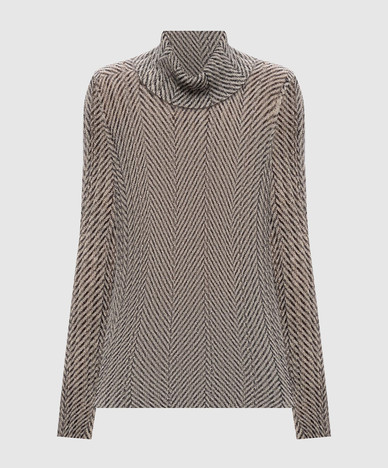 Beigefarbener Pullover aus Wolle