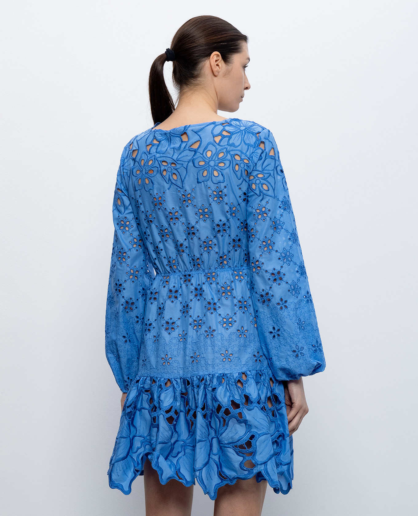 

Blue dress with broderie embroidery Ermanno Scervino Life