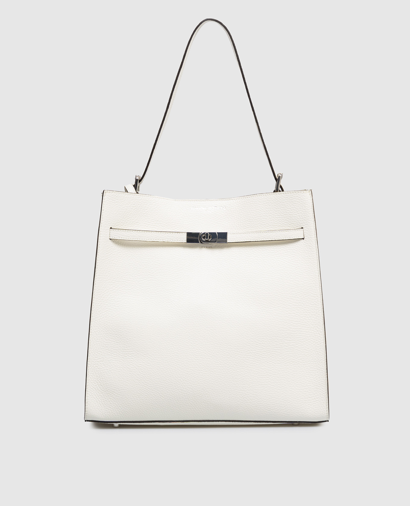 

Ivory leather bag DOLLARO with logo print Gianni Notaro, Beige