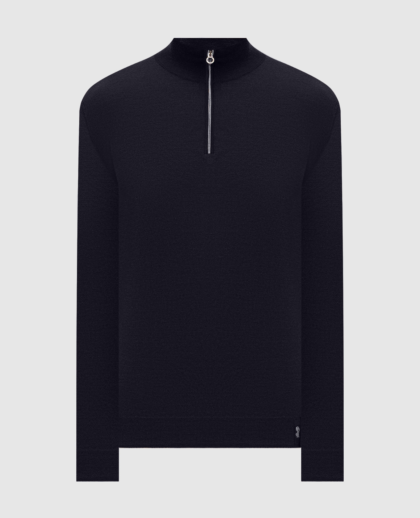 Blue wool, silk and cashmere jumper