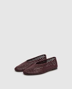 PROENZA SCHOULER Burgundy leather Tee ballet flats with perforations SH251015AL001FC