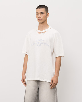 Misbhv Lost In Paradise white t-shirt with holes 260U146