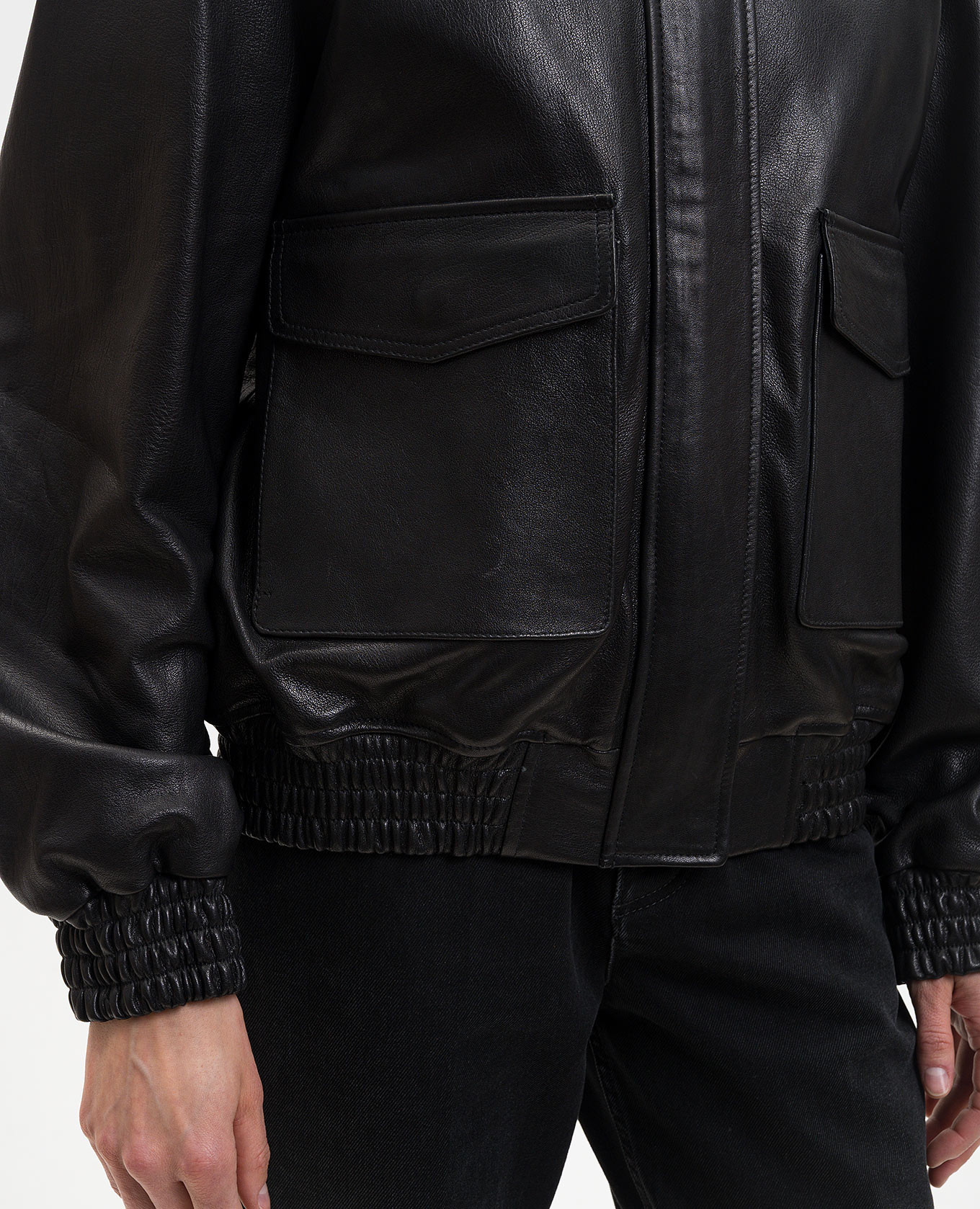 

Black Astra leather jackets ARMA