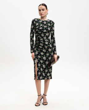 Dolce&Gabbana Black printed silk dress F664HTFSA85