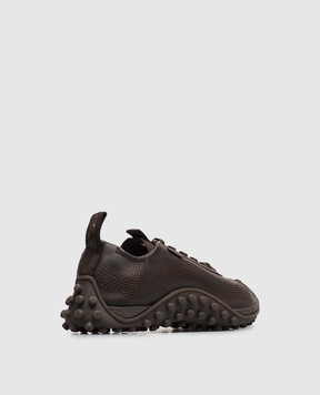 Ami Paris Mirage brown leather sneakers USN505AL0146w