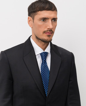 Stefano Ricci Black silk tie with contrasting pattern CX55022