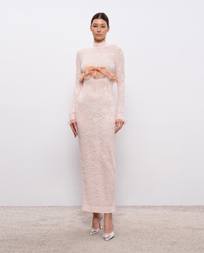 Alessandra Rich Pink lace maxi dress FABX4264P1551