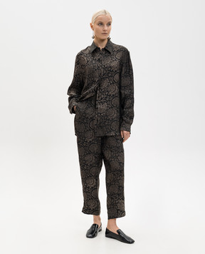 UMA WANG Palmer black floral print pants UP3006