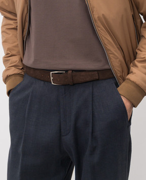 ISAIA Brown suede belt FB0047PLF04