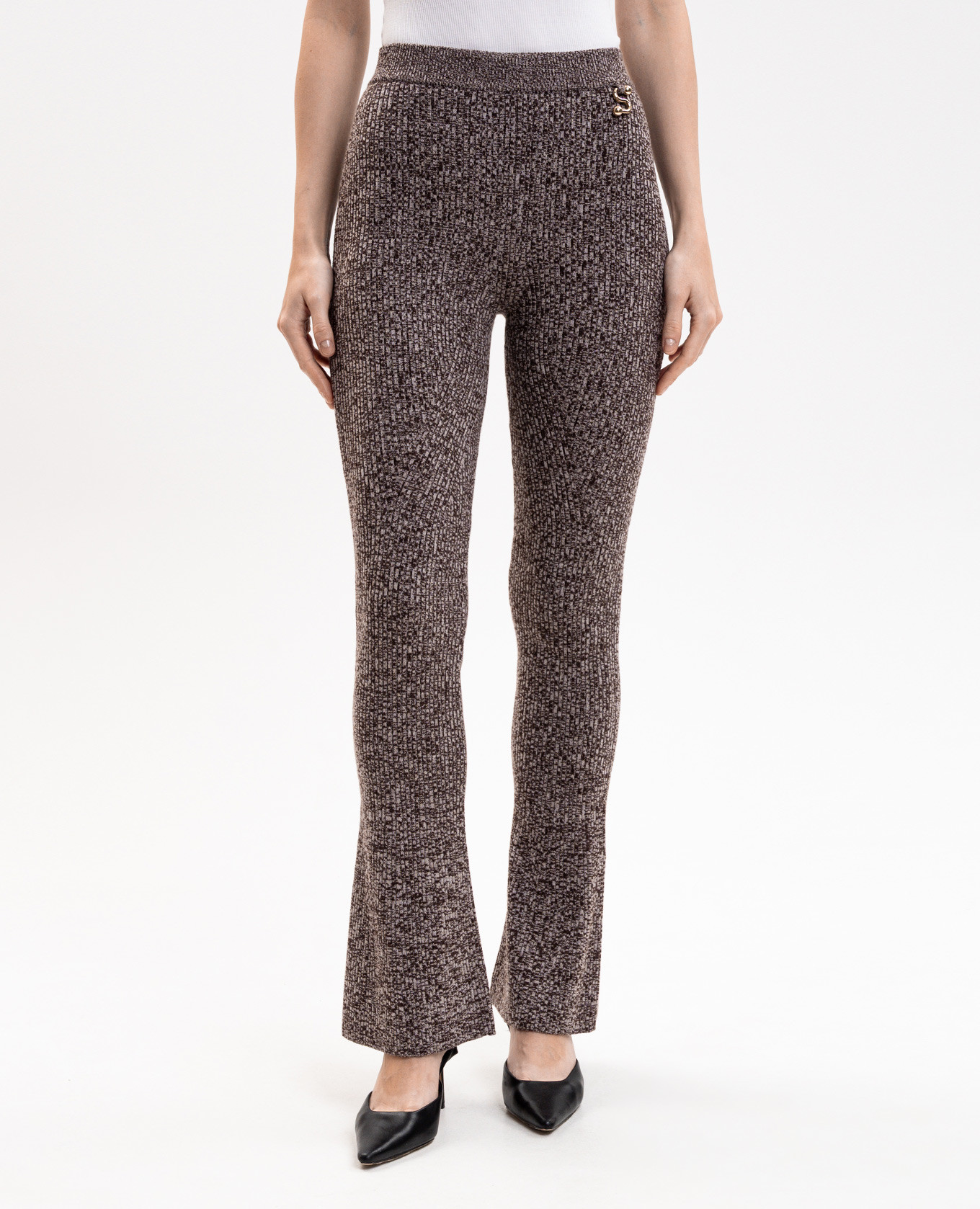 Brown VELO ribbed wool flared pants Max Mara Sportmax 3