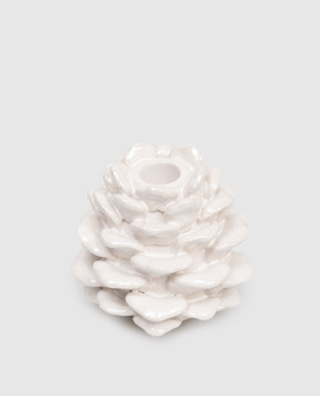BloomingvilleMINI Beige Ceramic Pinecone Candlestick 82072379