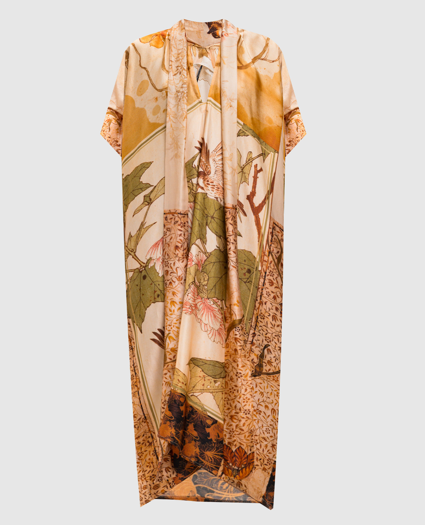 

Beige dress with branded print Masnada