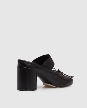 Maison Margiela MM6 Black leather Anatomic mules with bow S59WP0210P3628