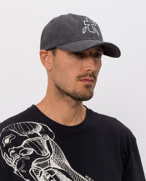Premiata Gray cap with embroidered emblem BALL
