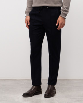 ISAIA Blue wool and cashmere pants PNC016P9041
