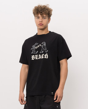 Palm Angels Black T-shirt with print PAMAA001JR003