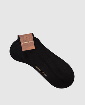 Stefano Ricci Black socks with silk P062RI0006P062RI