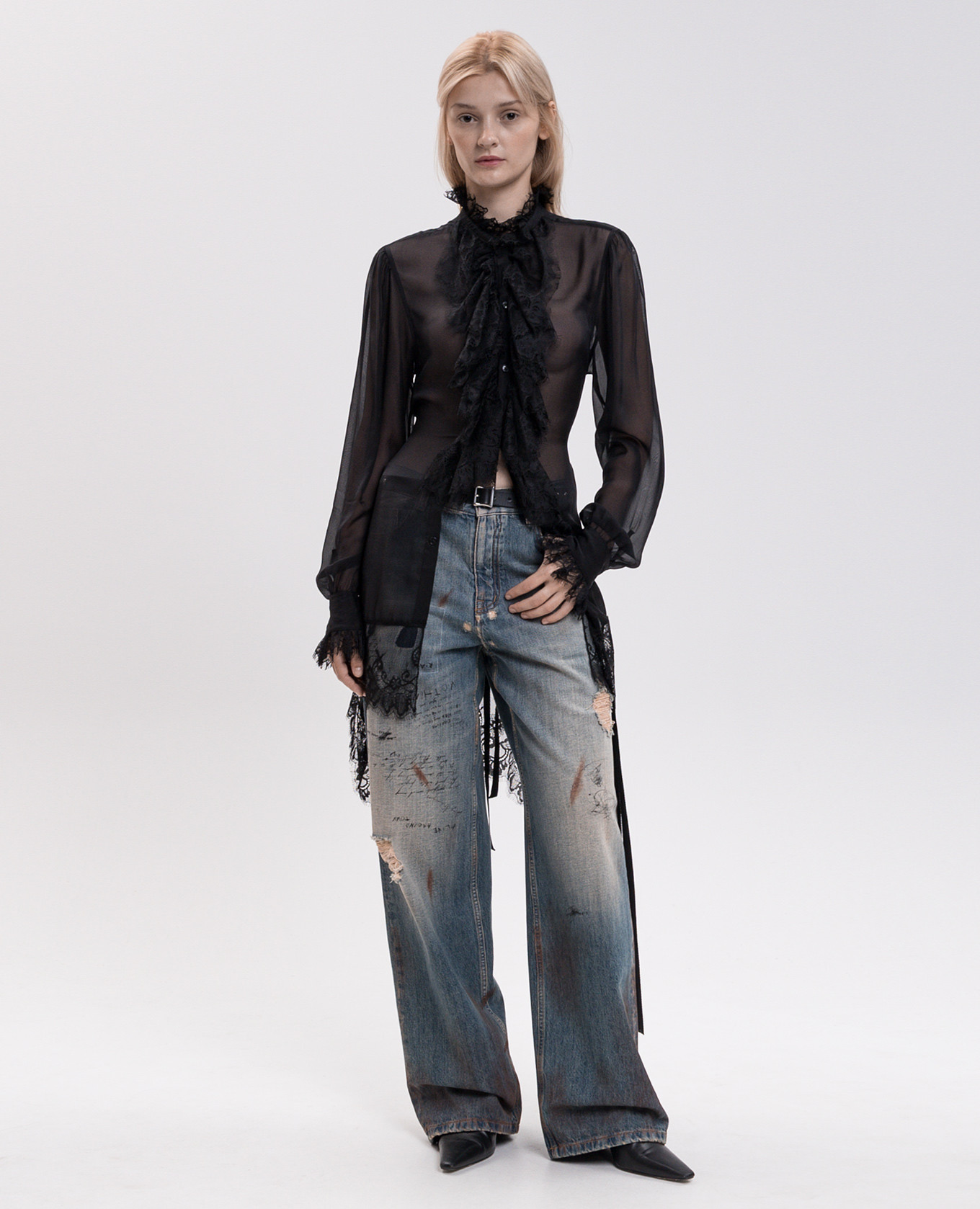 Jakoba blue jeans with vintage effect Ann Demeulemeester 2