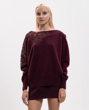 Ermanno Scervino Burgundy cashmere sweater D495M331APPYU