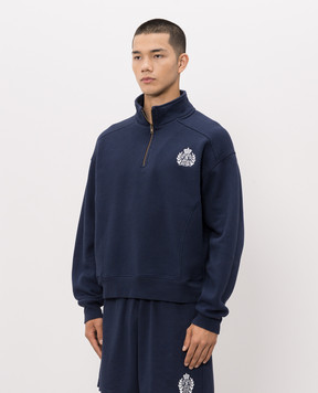 Sporty & Rich Blue sweatshirt with logo embroidery ST098710243BL106