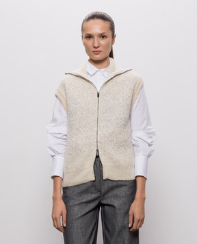 Peserico Beige alpaca wool vest S99509F05A9247