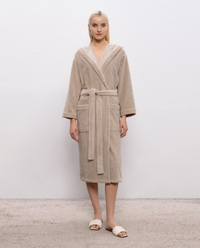 Symbol Home Beige terry robe with hood BAMBOOSPONGEBATHROBE