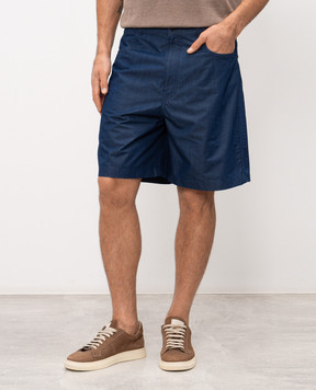 Givenchy Blue shorts with logo print BM51PE517D